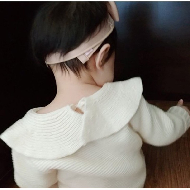Áo liền quần cổ sen tay dài màu trơn xinh xắn cho bé gái