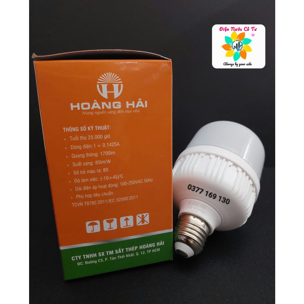 Bóng trụ LED 220v 20/30/40/50w Hoàng Hải (bảo hành 24 tháng - 1 đổi 1)