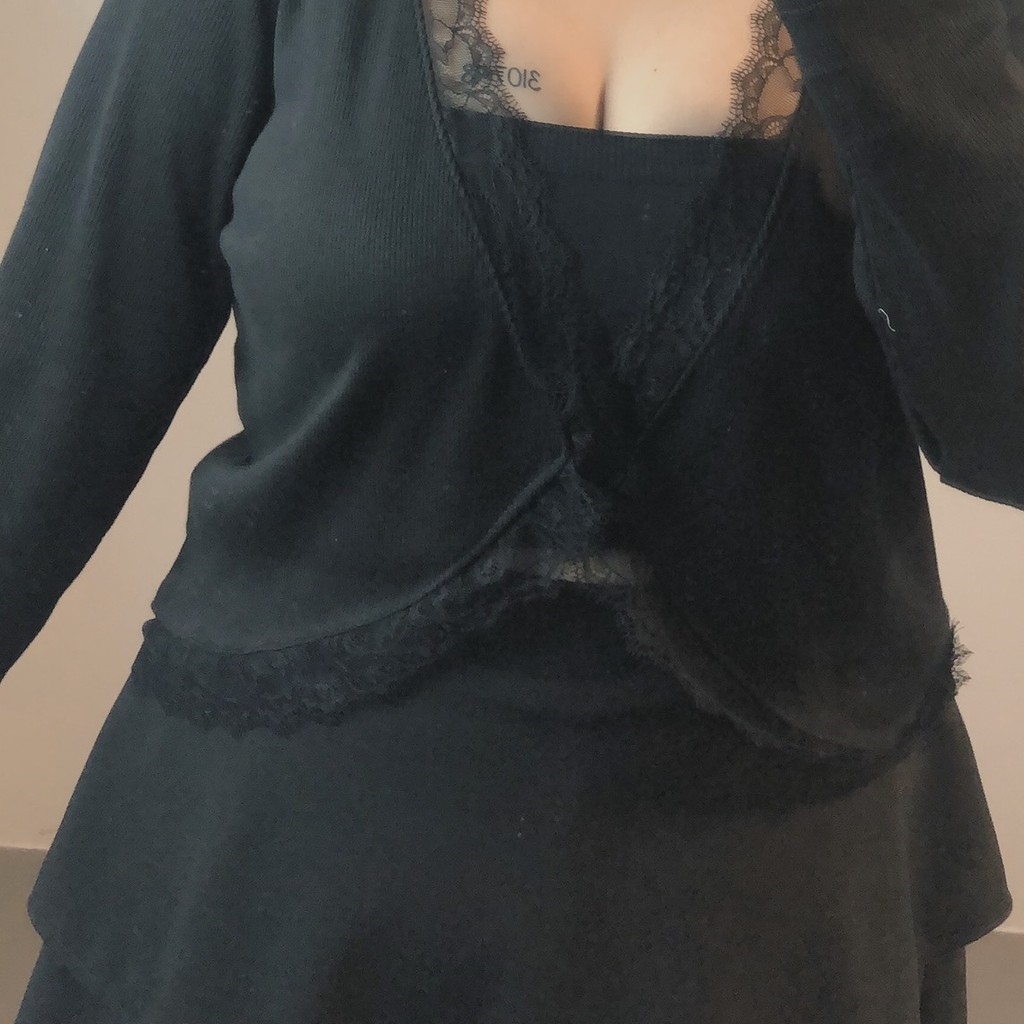 áo croptop bigsize , khoác bigsize , có viền ren nữ tính , hack được bắp tay to cho nàng mũm mĩm