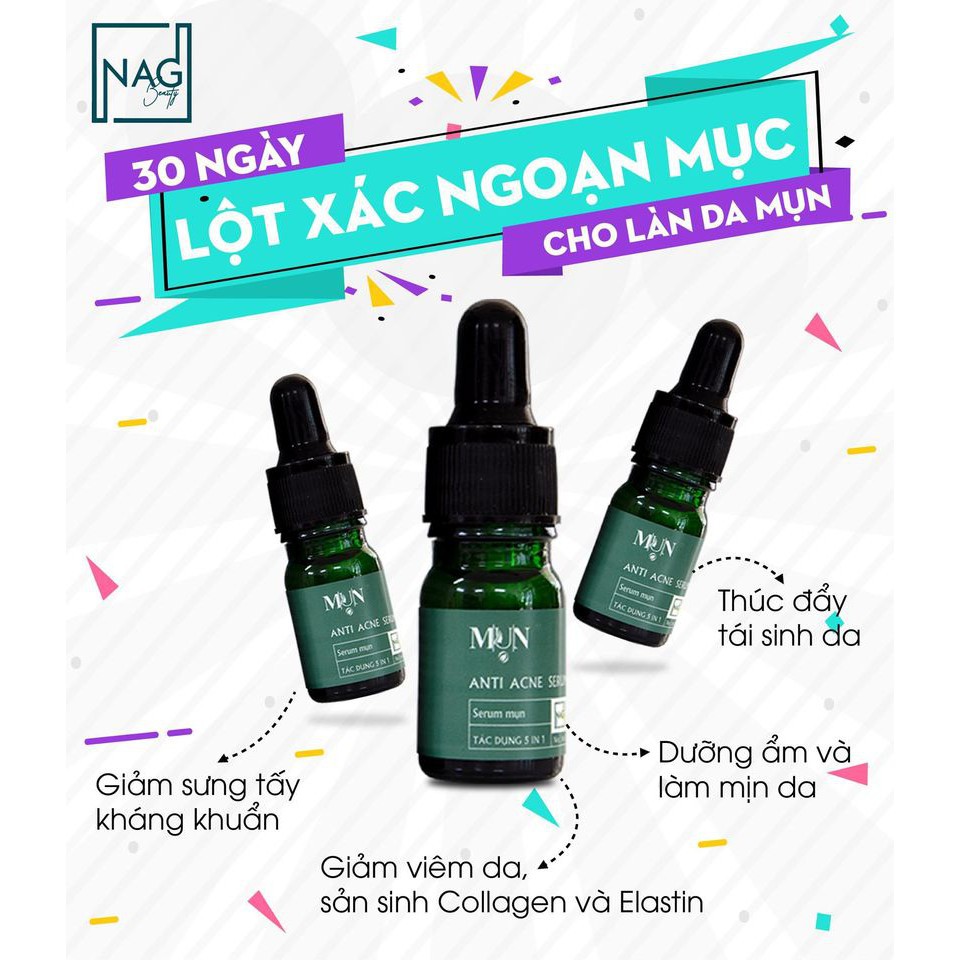 Serum mụn ANTI ACNE 05ML cải thiện tổn thương do các loại mụn - N.A.G Beauty