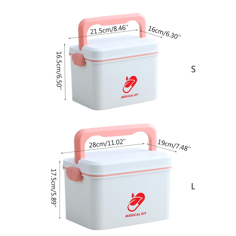 Hộp Đựng Dụng Cụ Sơ Cứu Có Nắp Và Tay Cầm Tiện Lợi