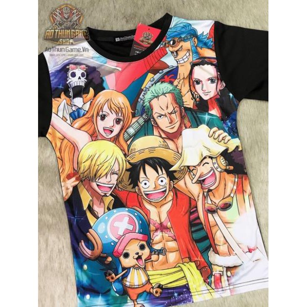 Áo One Piece nhóm Luffy Mũ Rơm v2 mới (3D Đen), áo đảo hải tặc Anime Manga (Shop AoThunGameVn) new 👈