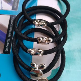 Dây cột tóc đen đính hạt phong cách Hàn Quốc