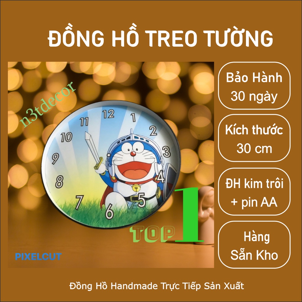 DORAEMON 3 - ĐỒNG HỒ TREO TƯỜNG trang trí cho bé