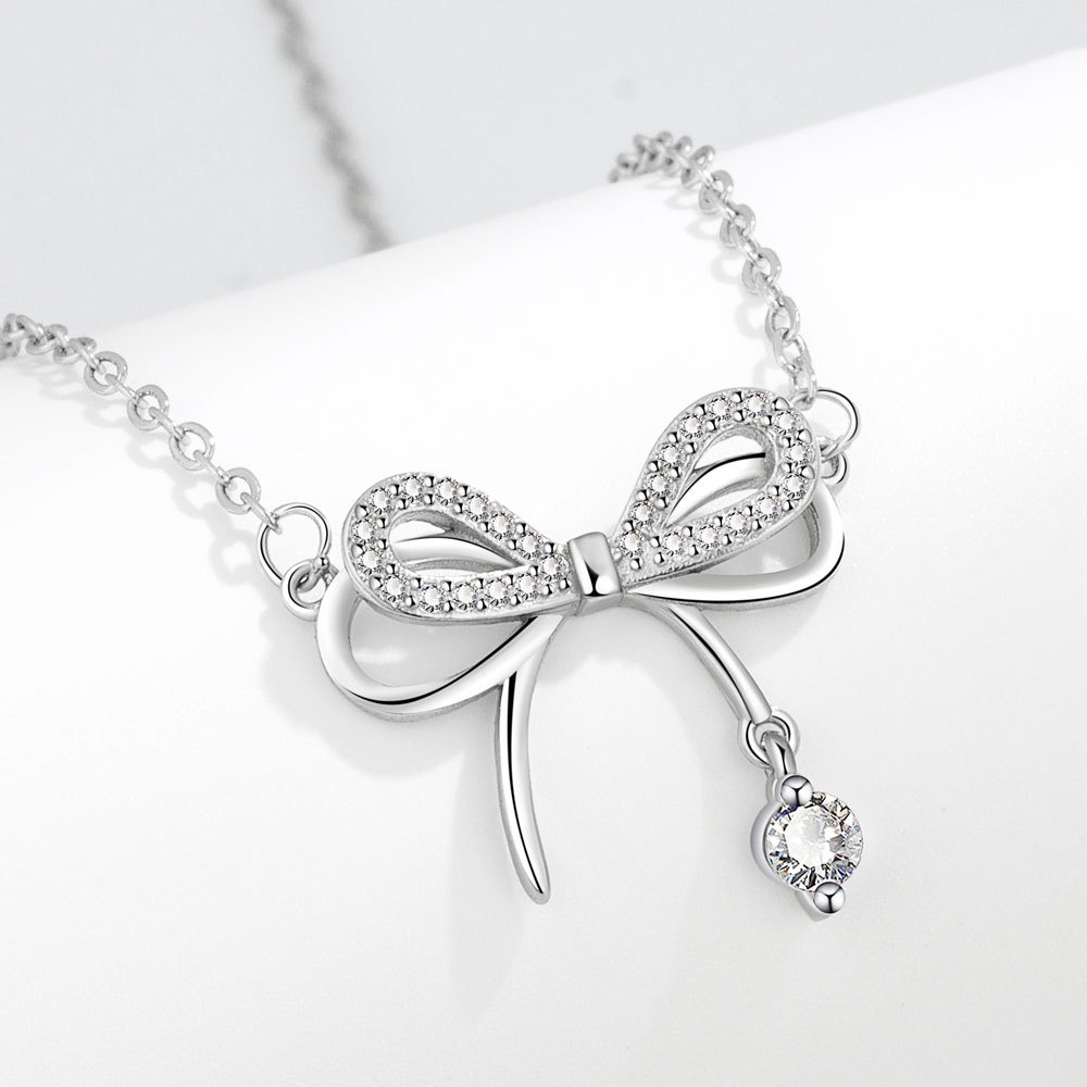 Vòng Cổ Mặt Nơ Nhỏ Xinh Đính Đá Thời Trang Cho Nữ