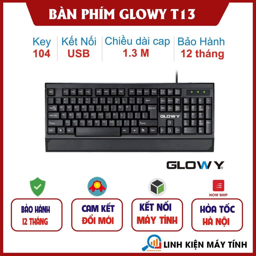 Bàn phím Gloway T13 chính hãng - Bảo hành 12 tháng