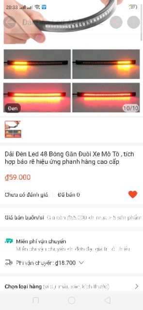 Dải đèn led 48 bóng gắn đuôi xe moto thích hợp báo rẽ và phanh hàng cao cấp