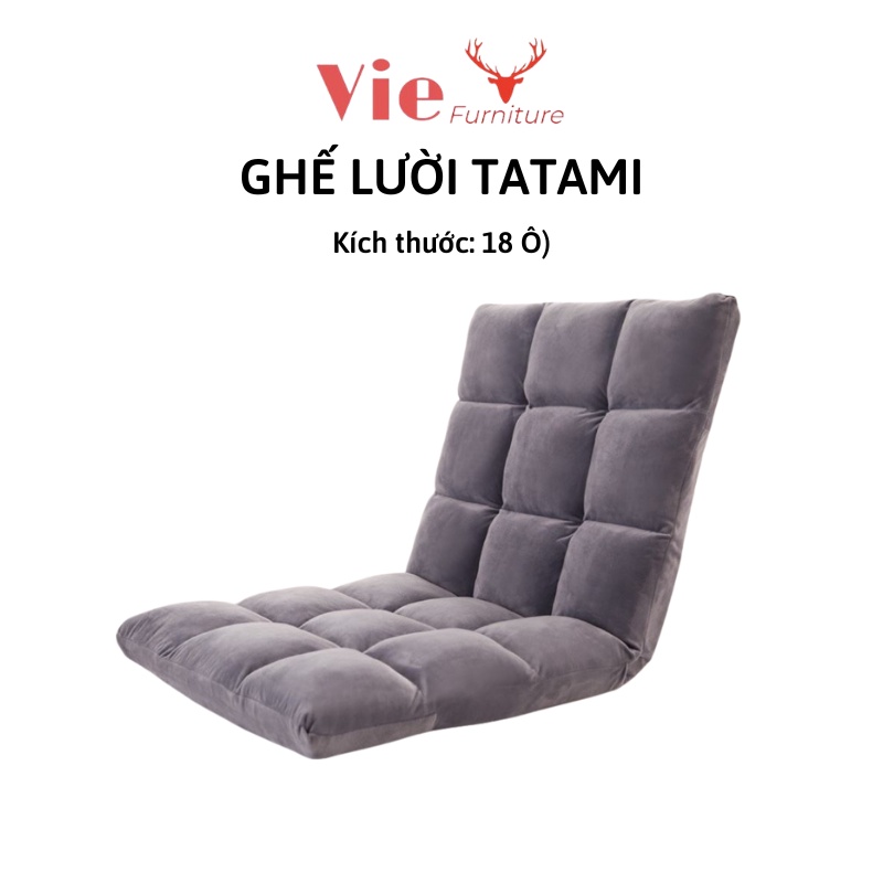 VIE Ghế Ngồi Bệt Tatami - Ghế Sofa Tựa Lưng Phong Cách Nhật Bản 5 Cấp Độ Ngồi - Khung Sắt Cứng Cáp Vỏ Bọc Nhung Mềm Mại