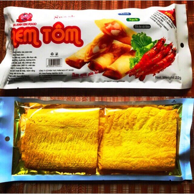 Snack Nem Tôm Ba Anh Em Food Đồ Ăn Vặt Siêu Ngon Gía Rẻ 22g
