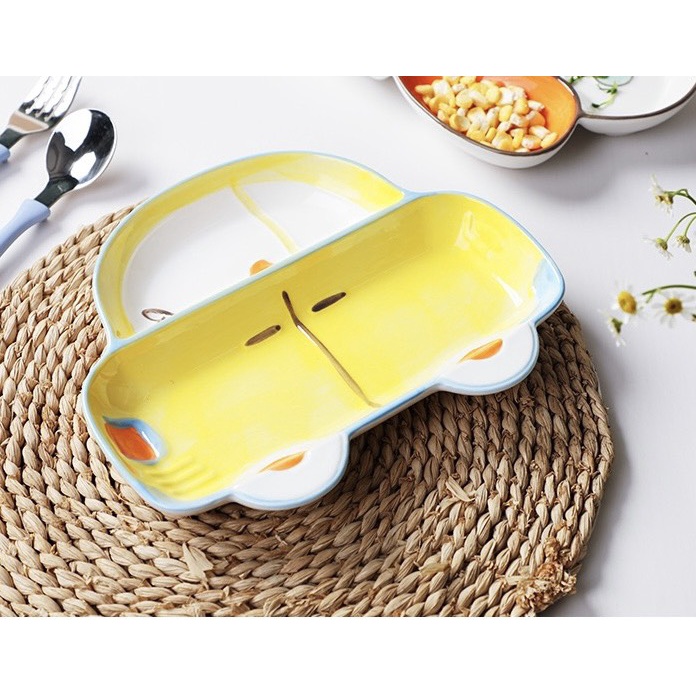 Bát đĩa decor gốm sứ siêu xinh khay ô tô đựng đồ ăn siêu kute