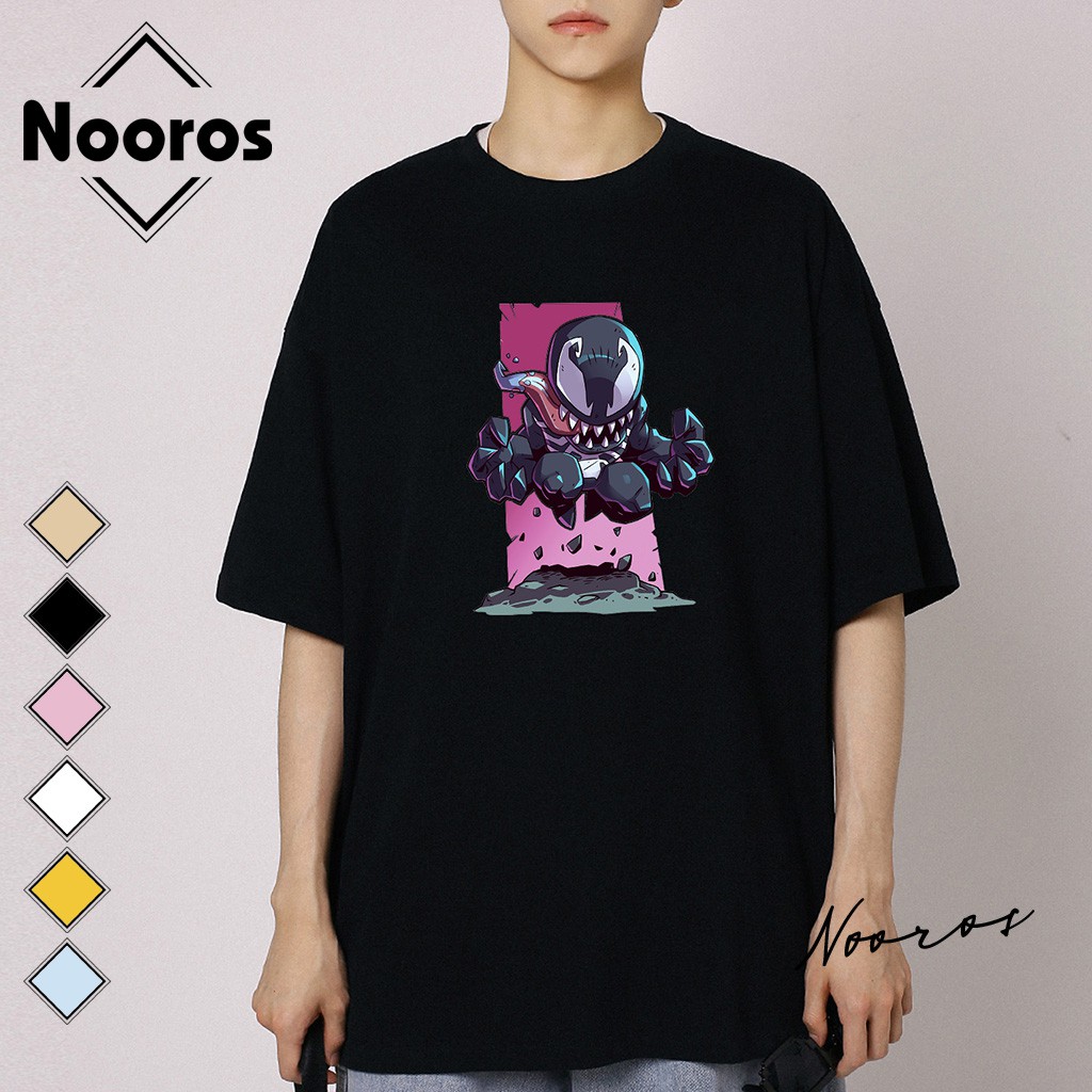 Áo thun tay lỡ nam form rộng Nooros vải phông trơn cotton unisex mát hình Anime Chibi đẹp TAY LỠ NGƯỜI ĐÁ - H05