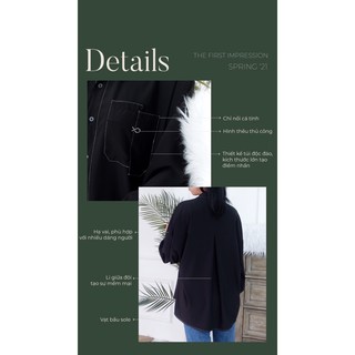 SƠ MI DÀI TAY OVERSIZED ANAIS (BLACK) - Designed by HerClassy