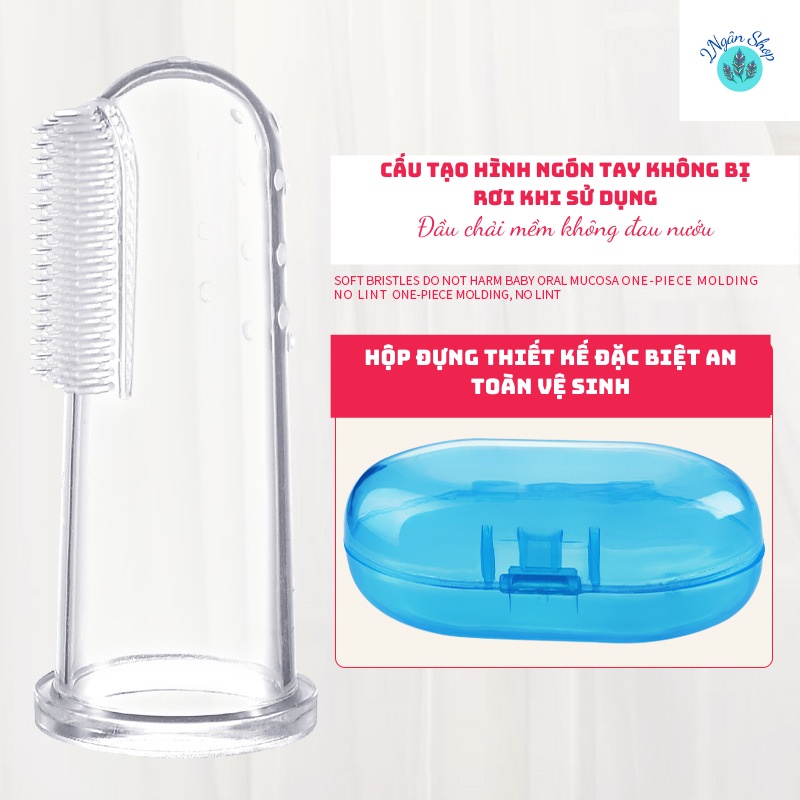Bàn Chải Đánh Răng Hình Ngón Tay Bằng Silicon Mềm Mại An Toàn Với Nướu N2003-2Ngânshop