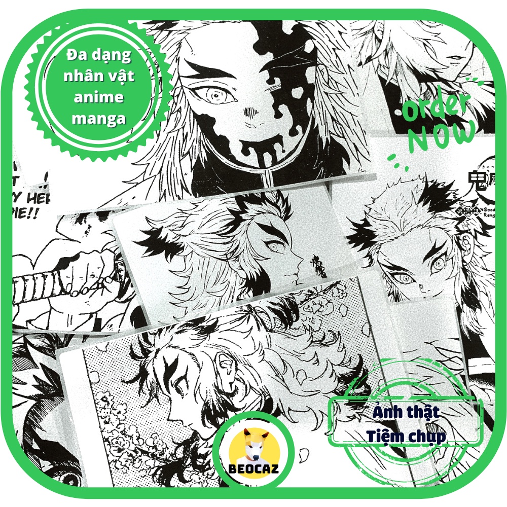 Tranh dán Anime Manga hoạt hình đen trắng in nhiệt dán trang trí decor góc học tập độc đáo cá tính Đồ chơi Beocaz