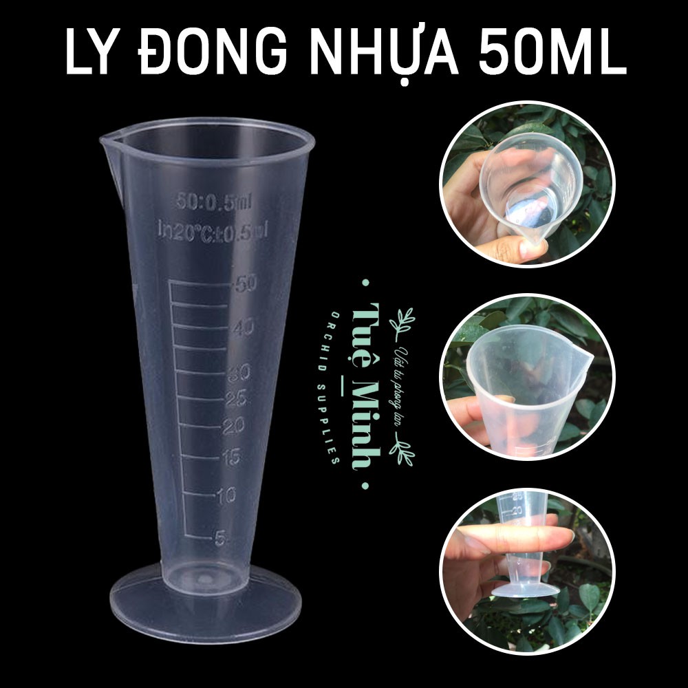 Bộ dụng cụ ly đong nhựa có vạch chia định lượng 5ml, 50ml, 100ml