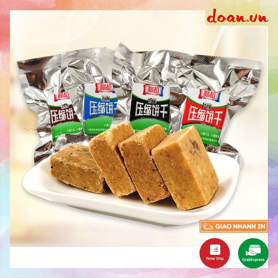 Lương khô mini loại ngon 4 vị, lương khô mini vị lạc vừng sữa dăm bông DOAN