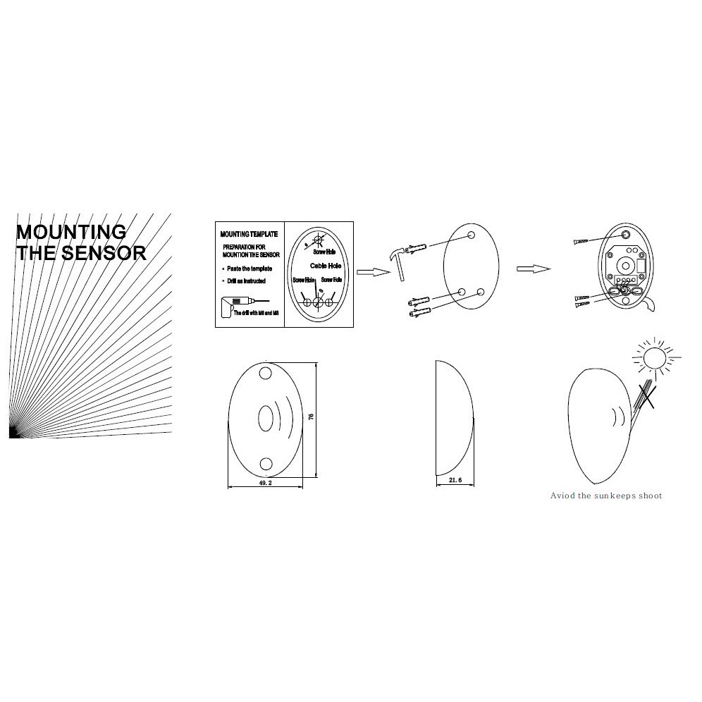 Cảm Biến Hồng Ngoại Có Dây IP55 (NCNO) Cảm Biến Hồng Ngoại Tự Động / Quay Trượt / Cửa Ga-Ra / Cửa Hồng Ngoại An Toàn