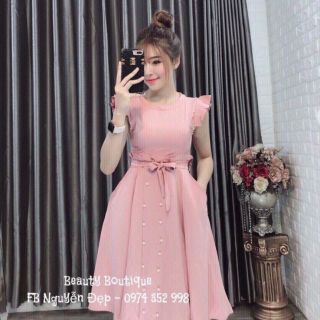 Đầm xoè đính Ngọc tay bèo cánh tiên