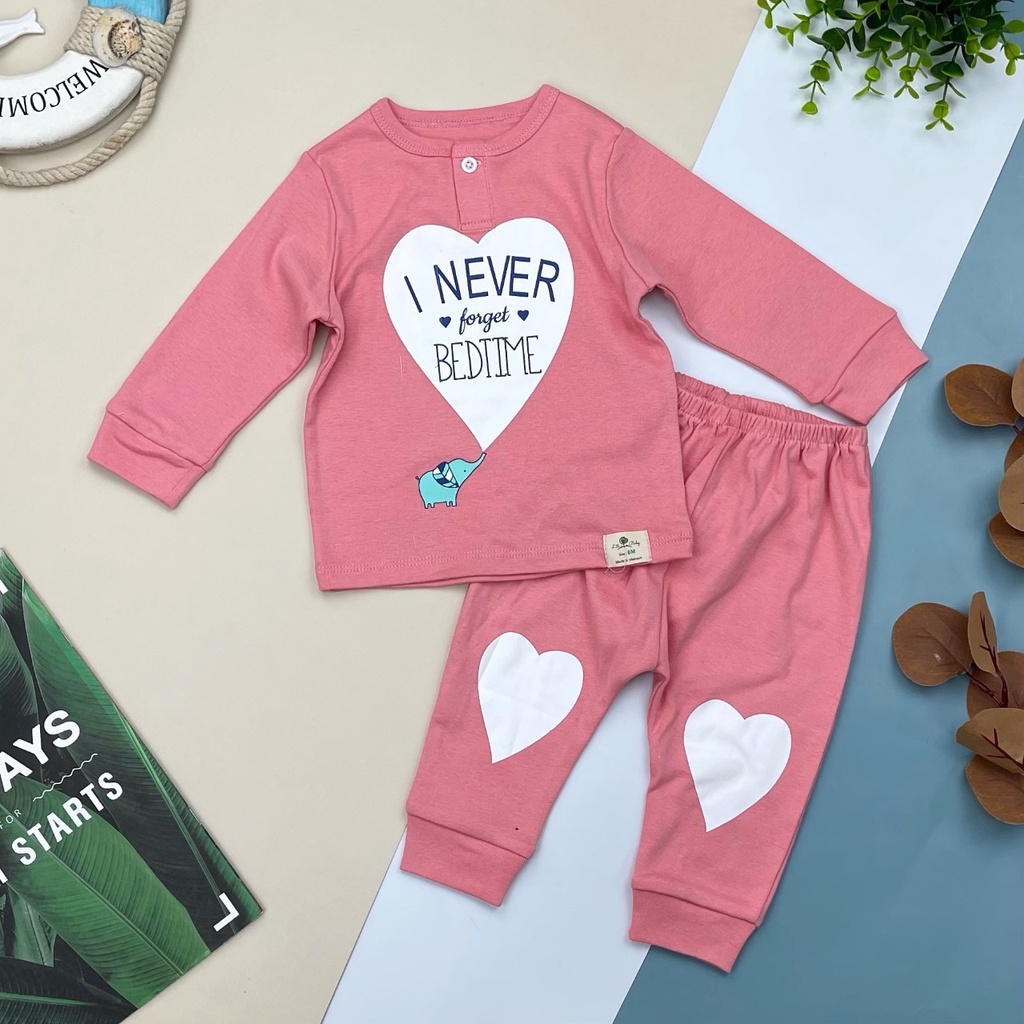 Thu Đông: Bộ Sơ Sinh 2 Cúc Phối Quần Họa Tiết BSSBTBG08 Thương Hiệu Litibaby size 6M - 36M, dành cho bạn từ 6kg - 14kg,