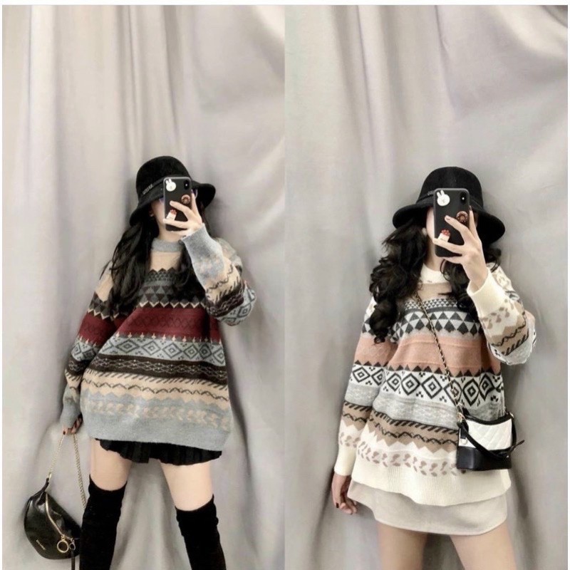 Áo len nữ THỔ CẨM form rộng tay dài phong cách Ulzzang trẻ trung chất mềm mại hàng Quảng châu loại 1 AL05