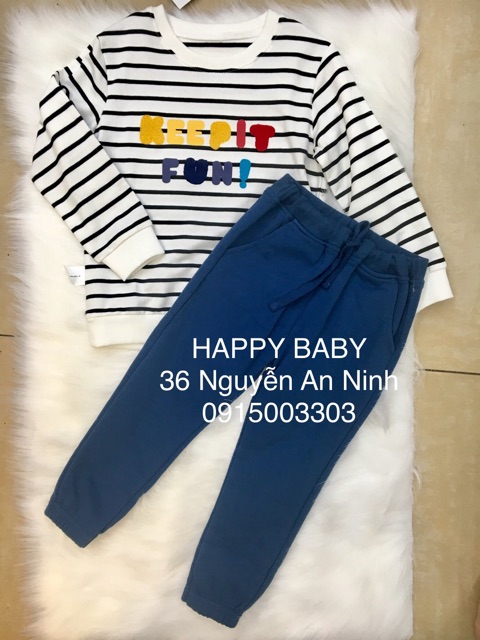 Bộ nỉ Zara Keep It Fun 1-5Y (có ảnh thật)