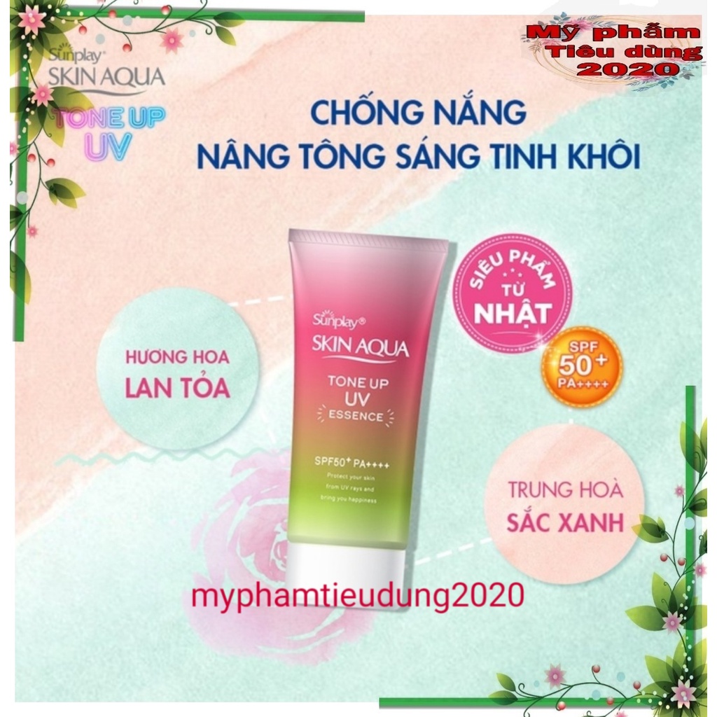 Tinh chất chống nắng nâng tông Sunplay Skin Aqua Tone Up UV Essence Happiness Aura Rose50g