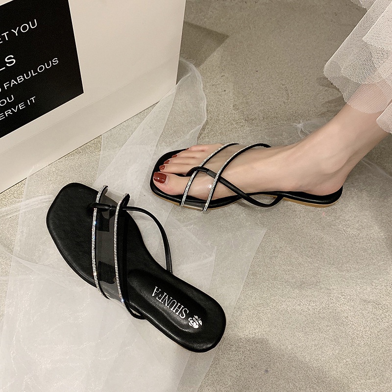 Dép Sandal Quai Trong Suốt Thời Trang Mùa Hè Cho Nữ