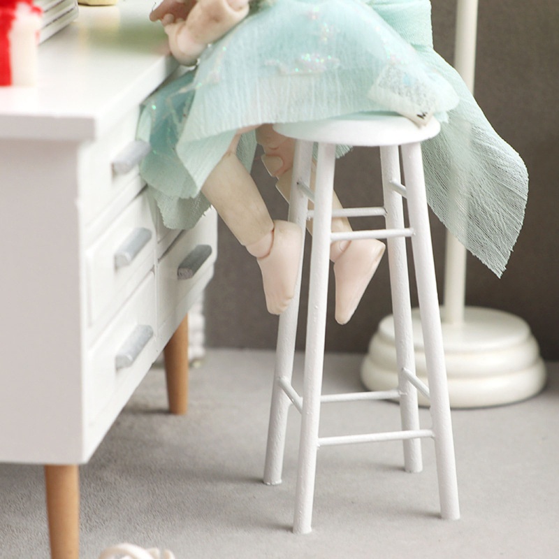Mô Hình Ghế Ngồi Cao 1 / 12 Độc Đáo Trang Trí Nhà Búp Bê / Tiểu Cảnh Cho Bé