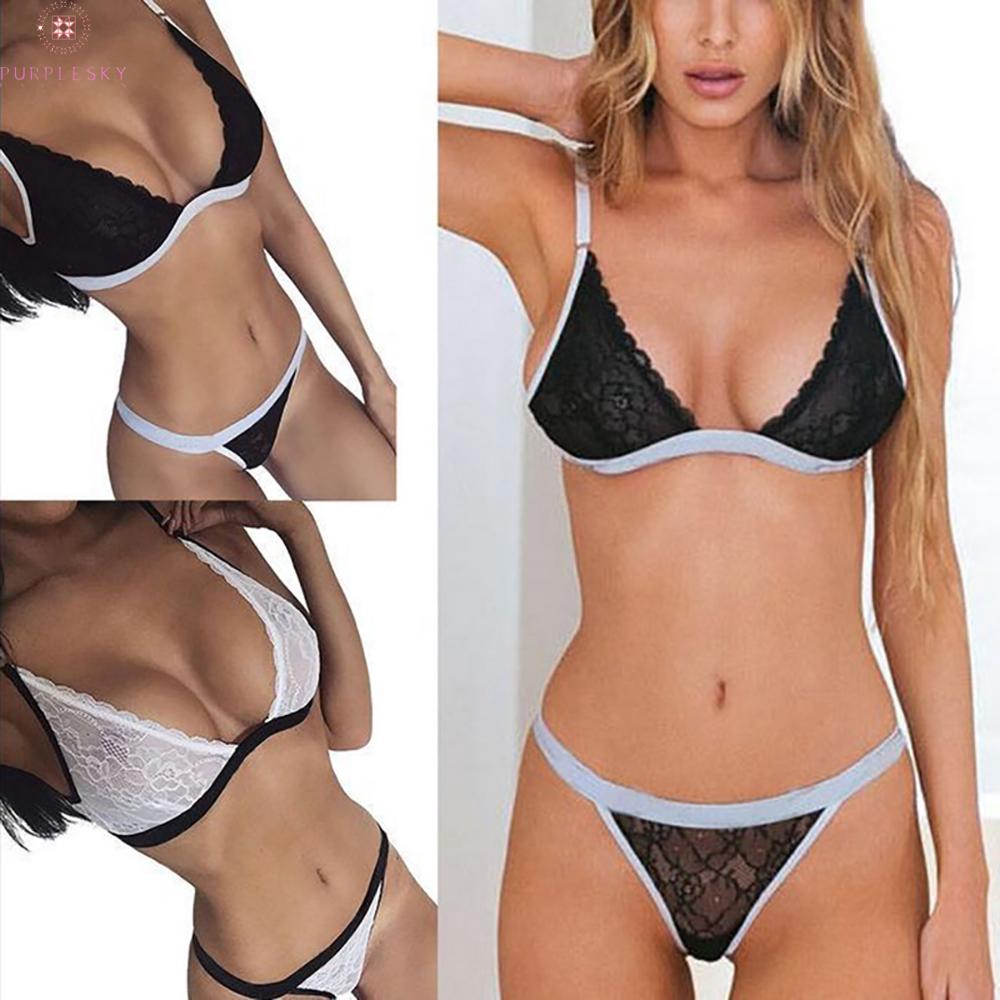 Bra+Thong Bandage Sexy Push Up Sport Underwear Lingerie Brief Thong Sets Nightwear Outfit Women Ladies Bra Set | BigBuy360 - bigbuy360.vn