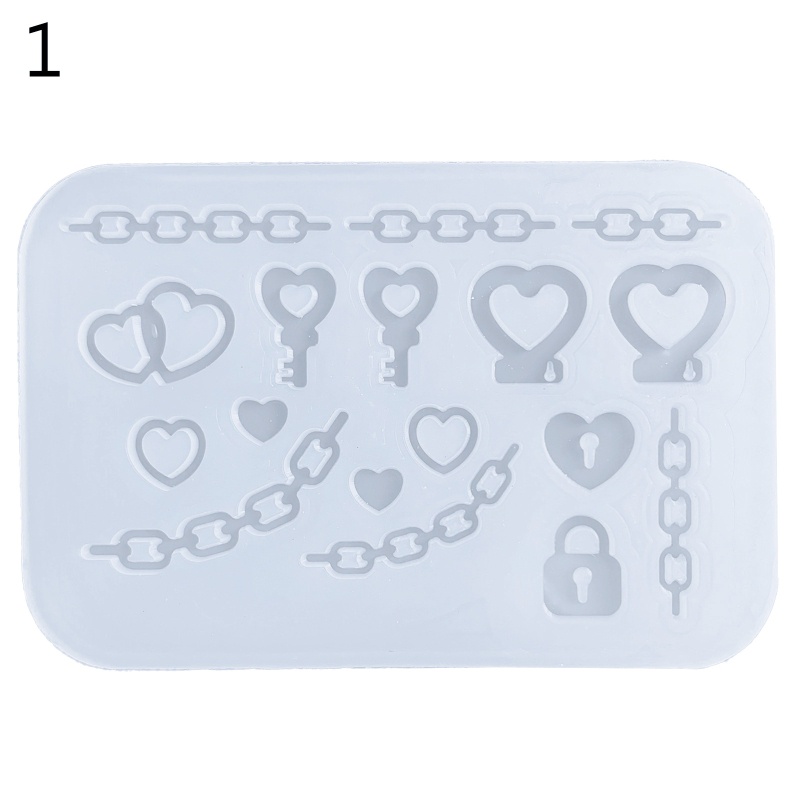 Khuôn Silicone Làm Mặt Dây Chuyền / Móc Khóa Bằng Epoxy Phối Kim Tuyến Nước Diy