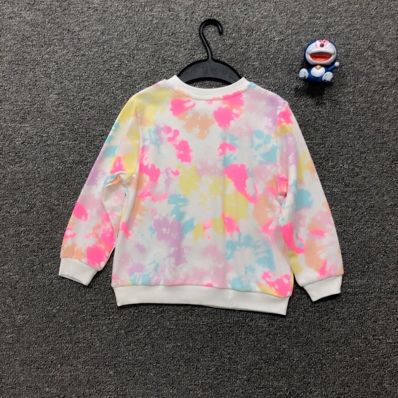 Áo thun dài tay bé gái màu loang HM 1-10 tuổi  Áo phông bé gái cotton mềm xuất dư 0822