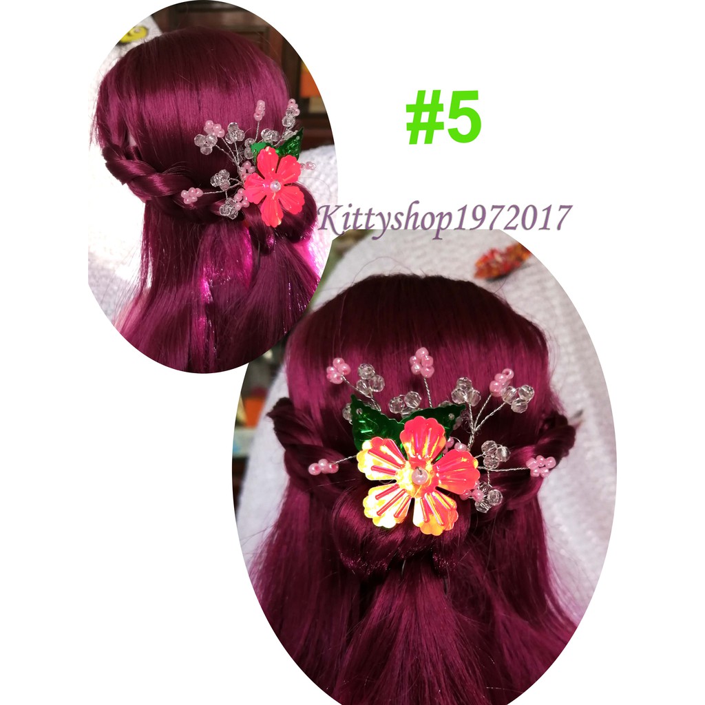 Trâm hoa cài tóc 7cm x 7cm -  trang sức cho búp bê