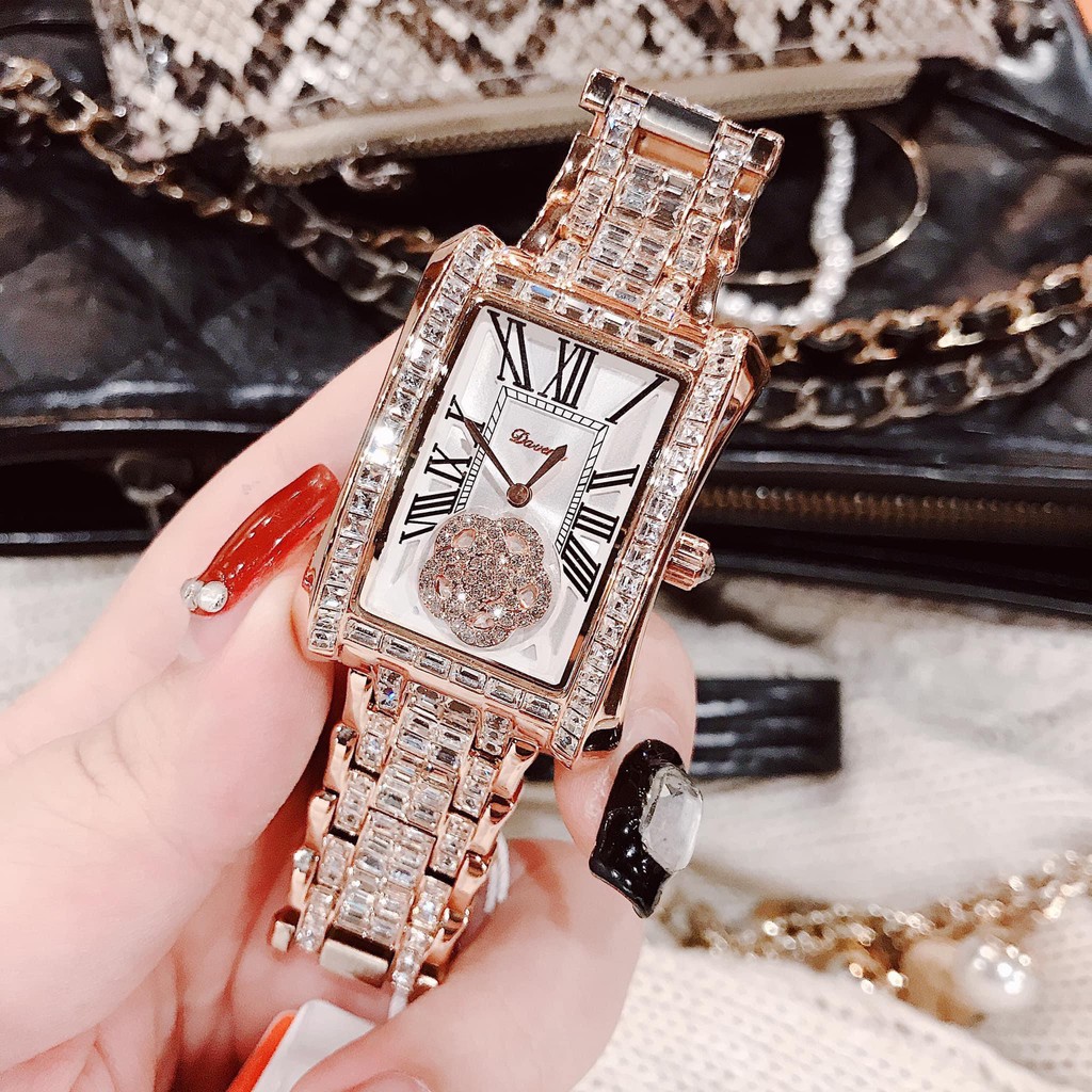 Đồng Hồ Nữ Davena Đính Đá Rose Gold 29x41mm Authentic