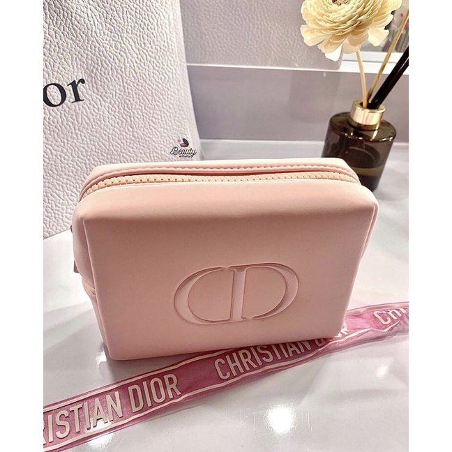 Túi makeup dior gift màu hồng