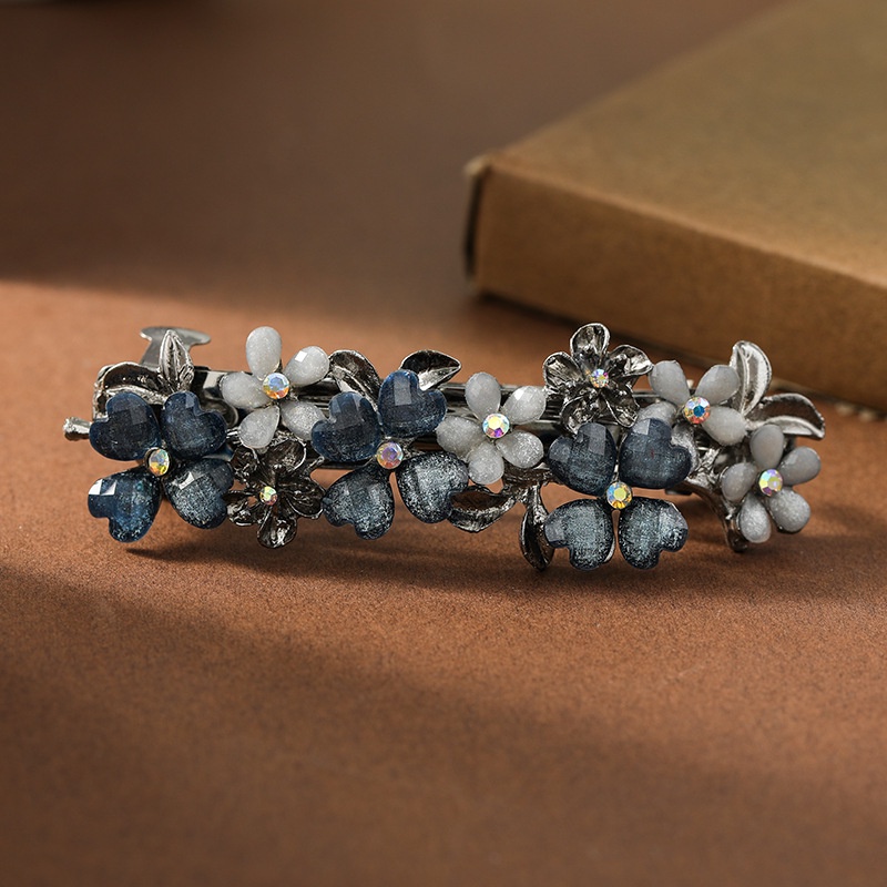 Kẹp Tóc Đính Đá Hình Hoa Phong Cách Thời Trang Hàn Quốc