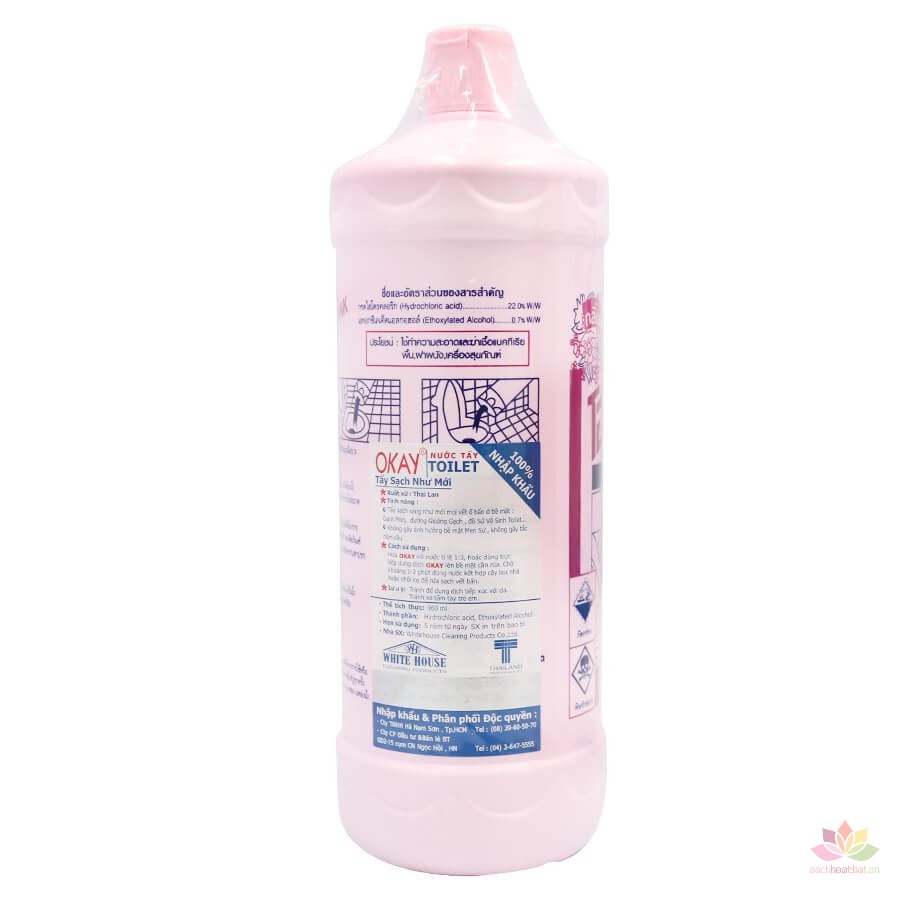 Nước Tẩy Toilet OKAY PINK Thái Lan 960ml - 1 chai tẩy okay thái lan, siêu mạnh