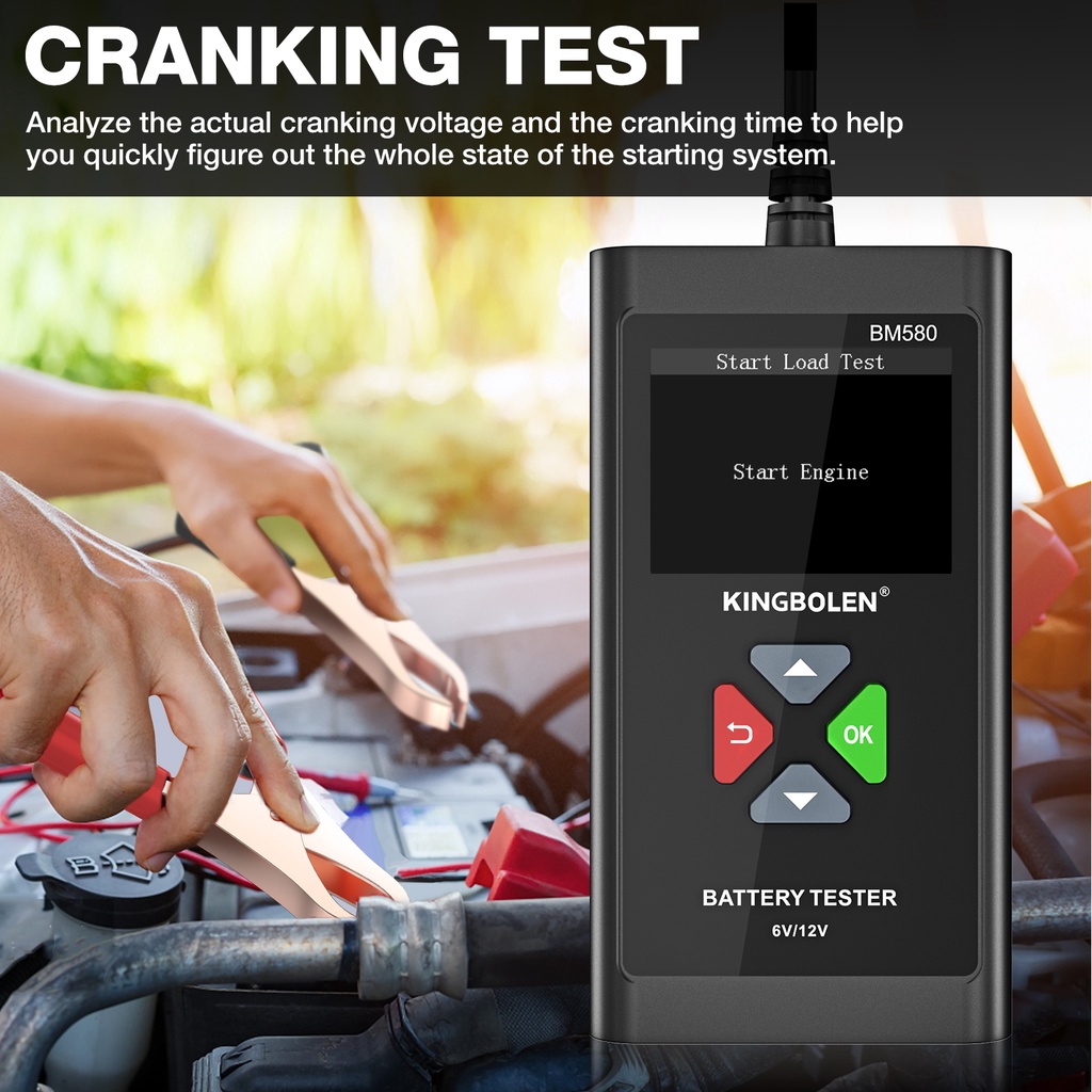 Thiết Bị Phân Tích Pin BM580 6V 12V 100-2000CCA 2AH-220AH Chuyên Dụng Cho Xe Hơi