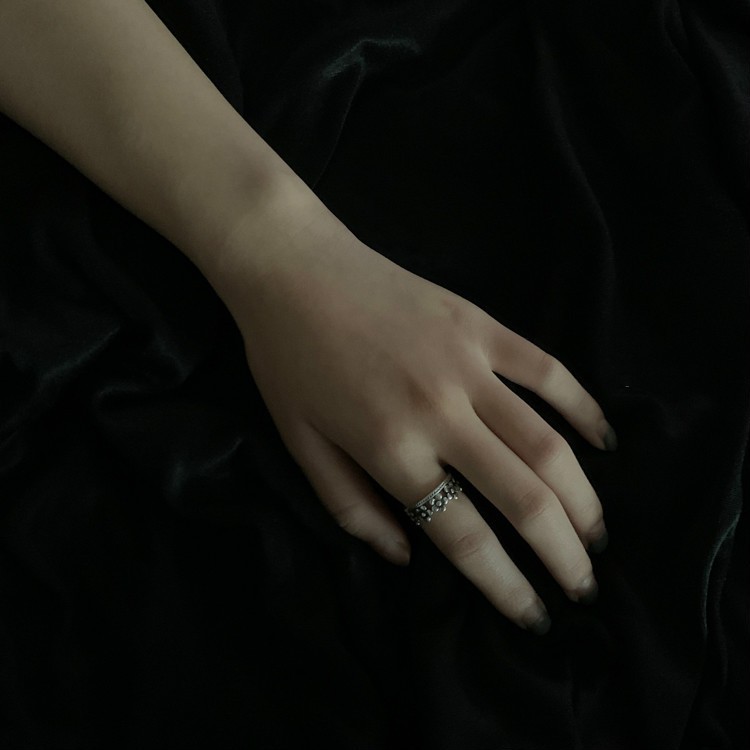 Nhẫn họa tiết hoa cúc thiết kế có thể điều chỉnh kích cỡ phong cách cá tính