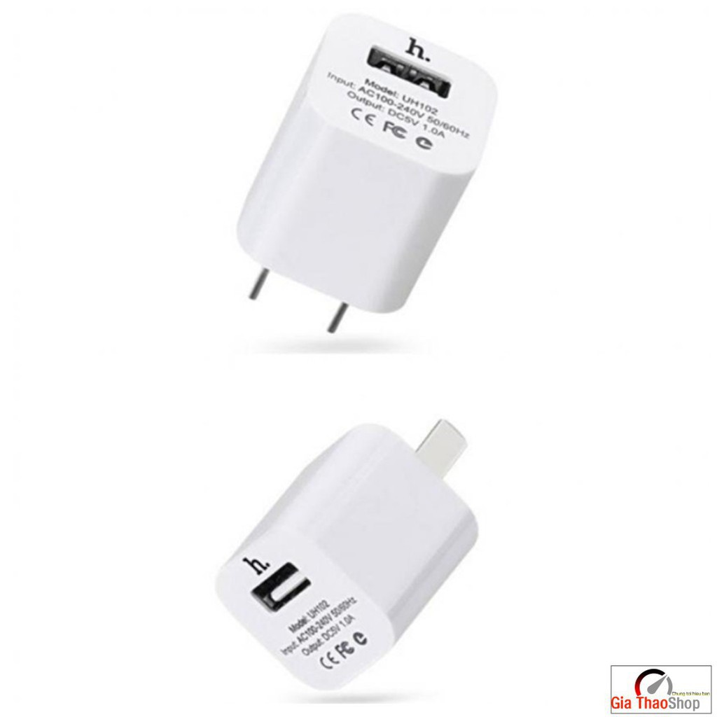 Combo Củ sạc HOCO UH102 Cao Cấp + Cáp Sạc Hoco X1 Lightning/Micro- Dùng Cho Iphone/Ipad/Samsung/Xiaomi/Oppo- Dài 1M