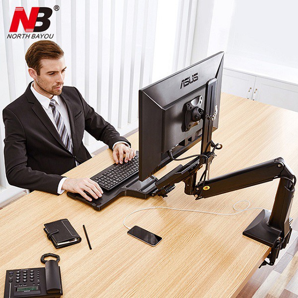 Giá Treo Màn Hình Máy Tính Kèm Mâm Để Bàn Phím  - Dùng cho màn hình từ 19"-35" NB -FC35