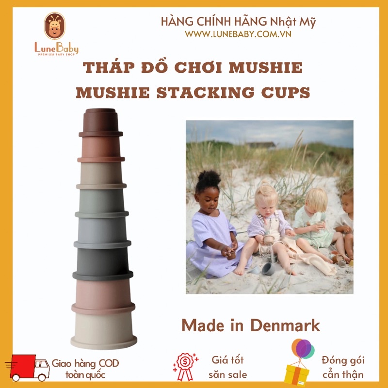 Tháp cốc đồ chơi/Ngôi sao cho bé Mushie - Stacking cups/Nesting star - Đồ chơi phát triển kĩ năng ch