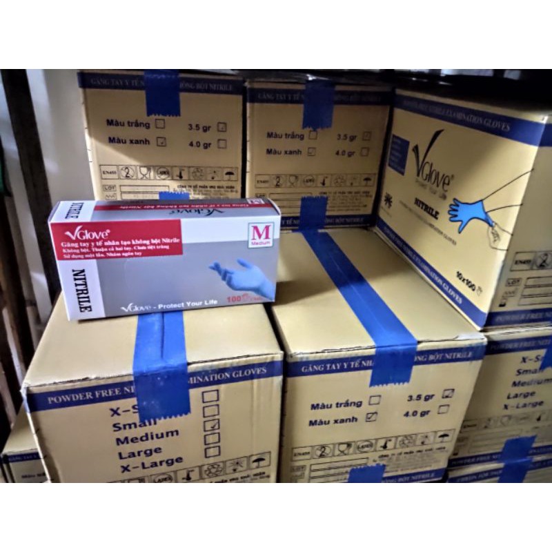 Găng tay y tế không bột Nitrile và găng tay Latex hộp 100pcs | BigBuy360 - bigbuy360.vn