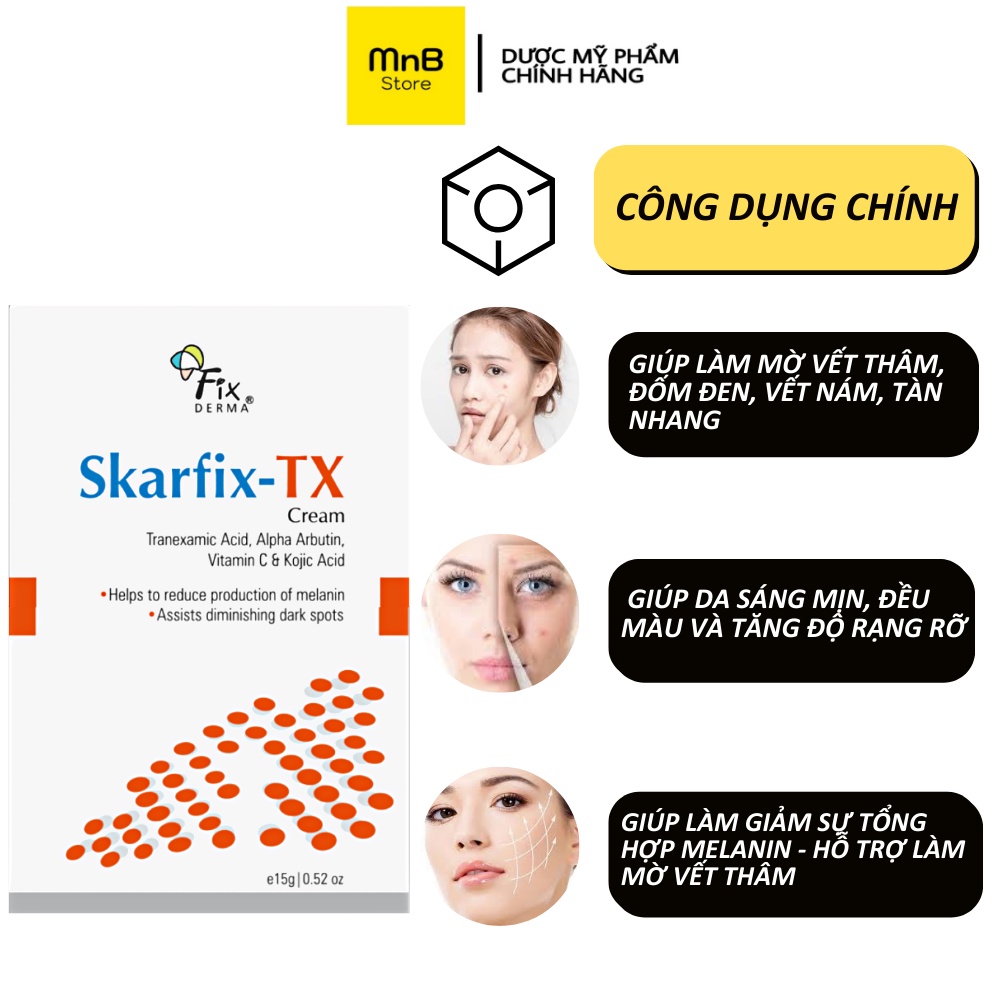 Skarfix tx Fixderma kem dưỡng da mờ thâm nám 15g - MnB Store