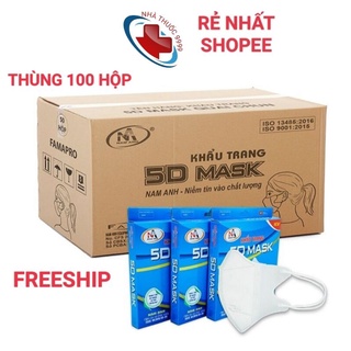 500 cái khẩu trang  5D Famapro/ khẩu trang 5D PT mask/ Khẩu trang 5D Uni Care chính hãng