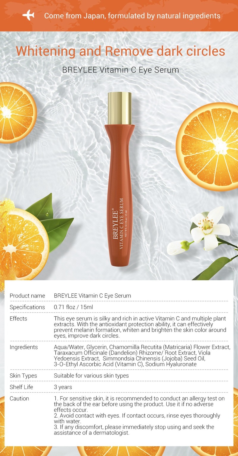 Serum Mắt BREYLEE Tinh Chất Vitamin C Dạng Lăn Dưỡng Ẩm Giảm Quầng Thâm Bọng Mắt Chống Nếp Nhăn Lão Hóa