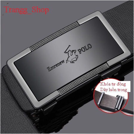 Thắt Lưng Nam EMRENEW POLO Da Bò 2 Lớp Full Hộp Đựng