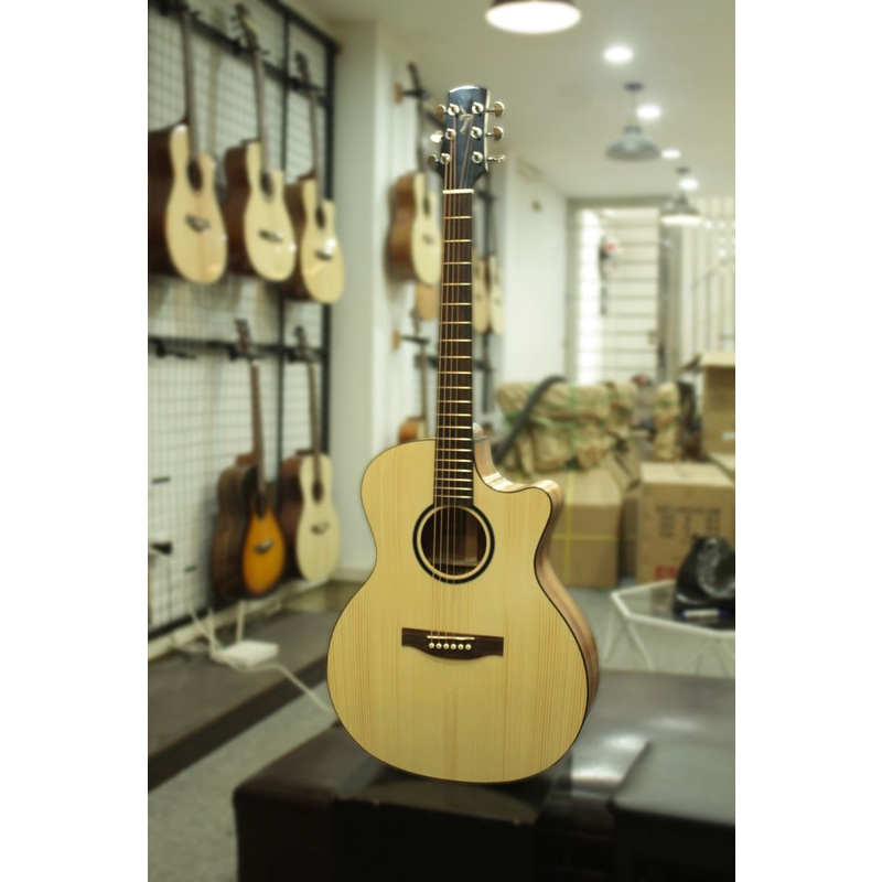 Đàn Guitar Acoustic Handmade Thuận Guitar AT01 Full Gỗ Thịt Chất Lượng Cao- Tặng Kèm Đầy Đủ Bao Đàn,Capo,Pick,Ty Chỉnh