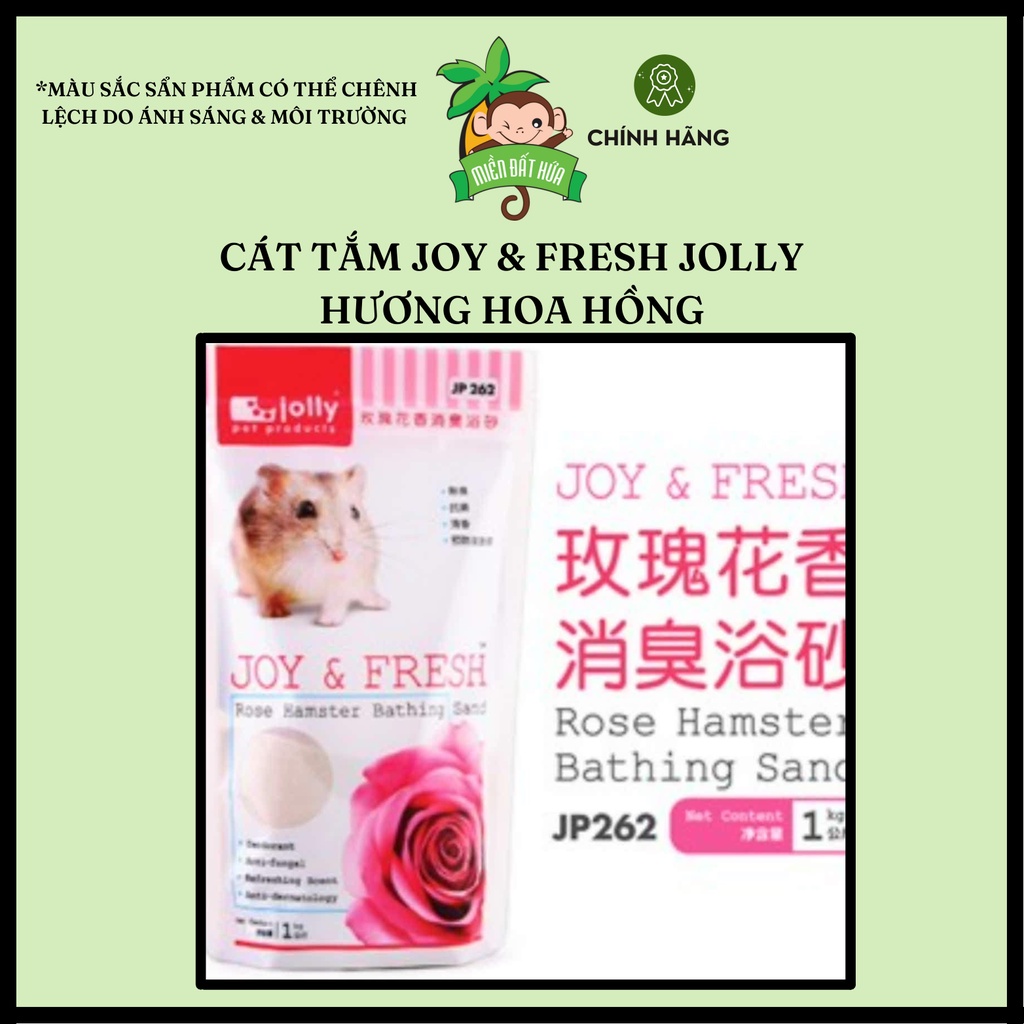Vệ sinh hamster - Cát tắm Joy & Fresh 6 mùi hương lavender, hoa hồng, táo, chanh, bạc hà, dâu chính hãng Jolly