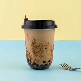 Set 50 Bộ ly BẦU cốc bầu cốc chữ u NẮP TIM đựng chè tàu hũ trà sữa
