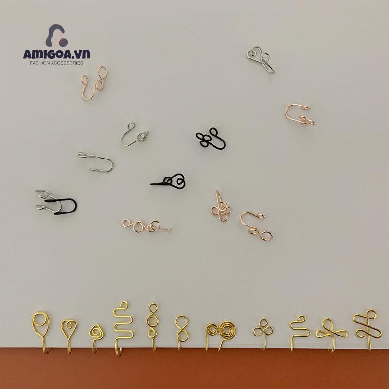 Khuyên Xỏ Mũi Hình Chữ U Không Cần Xỏ Lỗ